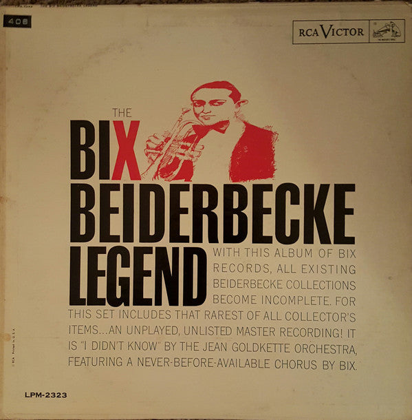 Bix Beiderbecke - The Bix Beiderbecke Legend (Vinyl, LP, Compilation, Mono) Very Good (VG) / Very Good Plus (VG+)