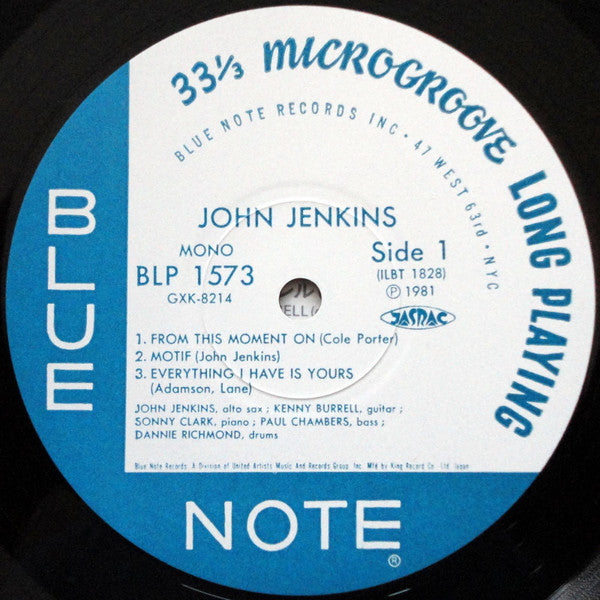 John Jenkins (2) - John Jenkins With Kenny Burrell (Vinyl, LP, Album, Mono, Reissue) Near Mint (NM or M-) / Near Mint (NM or M-)