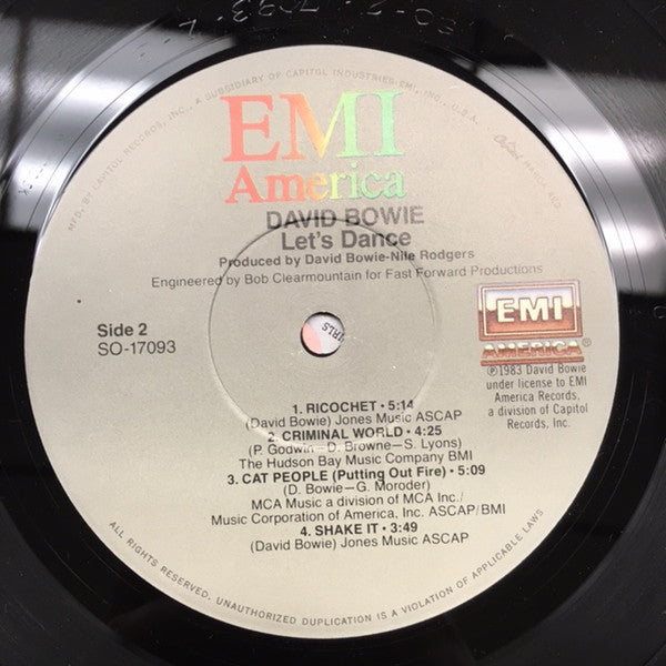 David Bowie - Let's Dance (Vinyl, LP, Album, Stereo) Very Good Plus (VG+) / Very Good (VG)