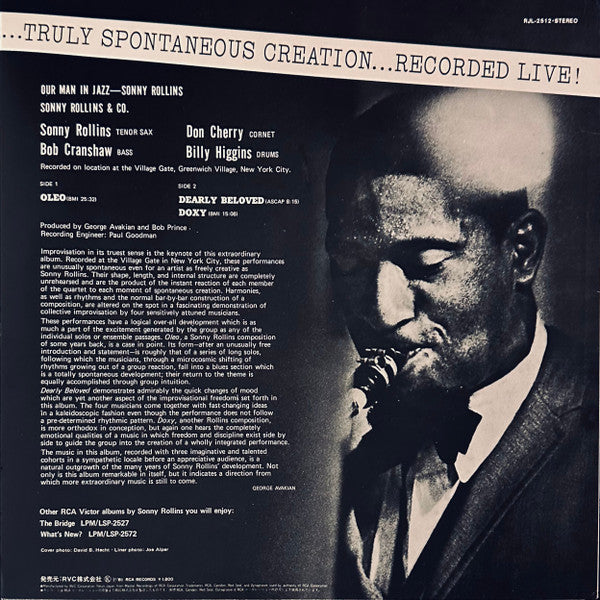 Sonny Rollins - Our Man In Jazz (Vinyl, LP, Album, Reissue, Stereo) Very Good Plus (VG+) / Very Good Plus (VG+)