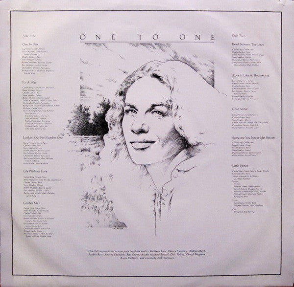 Carole King - One To One (Vinyl, LP, Album, Stereo) Very Good (VG) / Very Good (VG)