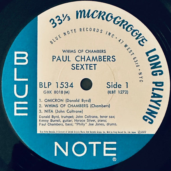 Paul Chambers Sextet - Whims Of Chambers (Vinyl, Mono, LP, Album, R...
