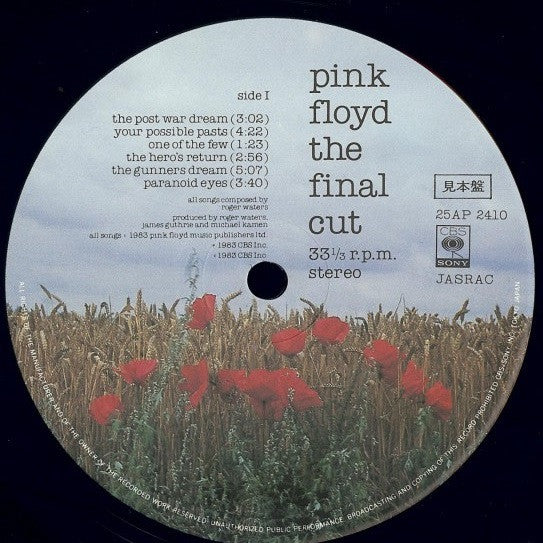 Pink Floyd - The Final Cut (Vinyl, LP, Album, Promo)