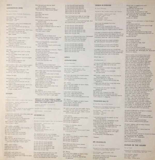 David Bromberg - Demon In Disguise (Vinyl, LP, Album) Very Good Plus (VG+) / Good Plus (G+)