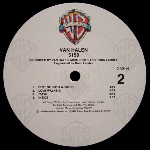 Van Halen - 5150 (Vinyl, LP, Album) Very Good Plus (VG+) / Very Good Plus (VG+)