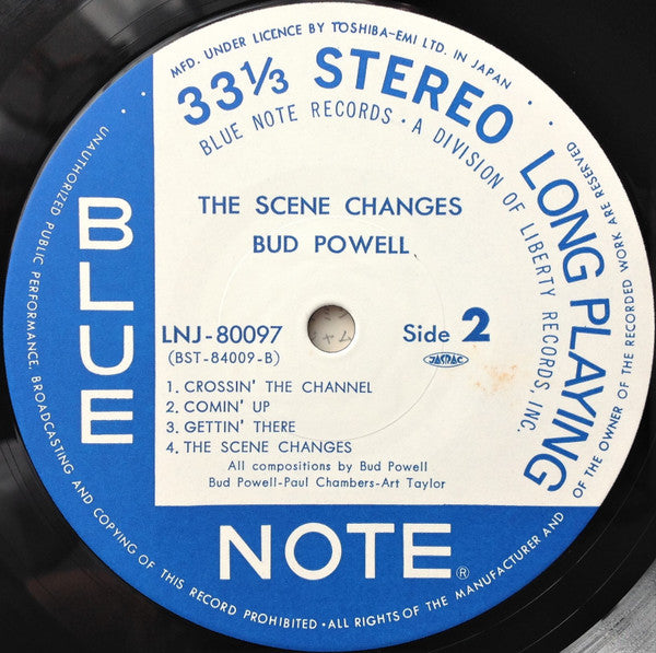 Bud Powell - The Scene Changes = ザ・シーン・チェンジズ (Vinyl, LP, Album, Reissue, Stereo) Near Mint (NM or M-) / Very Good (VG)