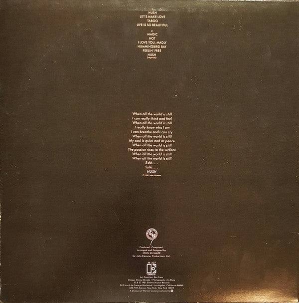 John Klemmer - Hush (Vinyl, LP, Album) Very Good (VG) / Good Plus (G+)