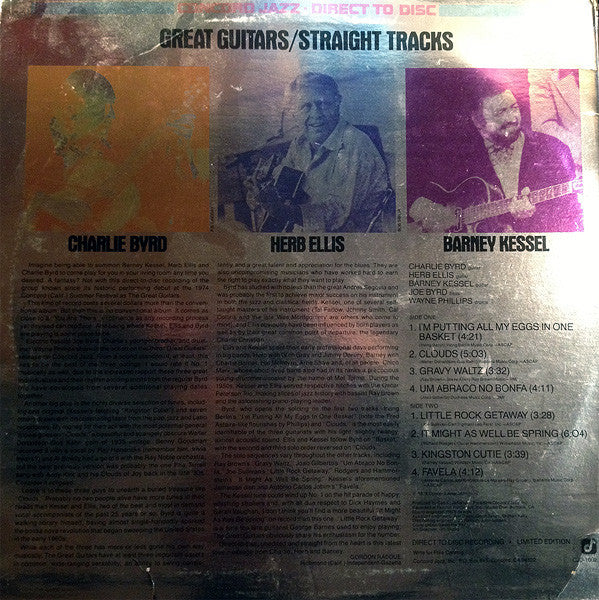The Great Guitars - Straight Tracks (Vinyl, LP, Album, Limited Edition) Very Good Plus (VG+) / Very Good (VG)
