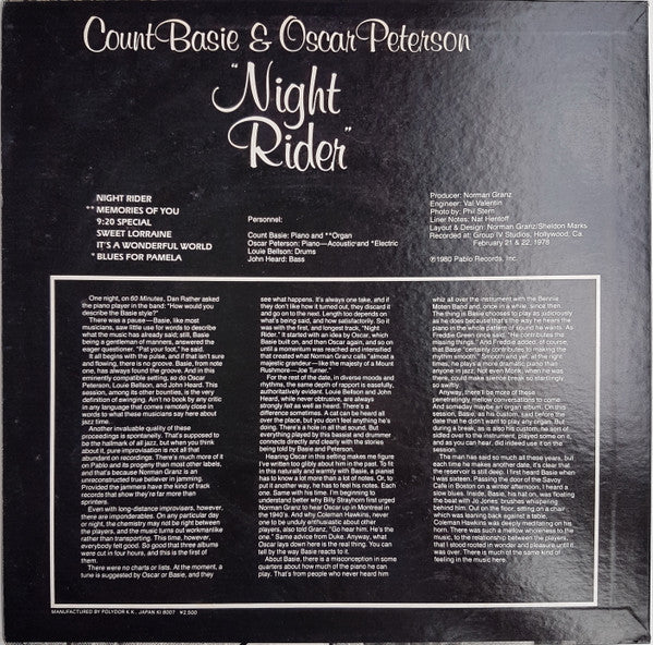 Count Basie - Night Rider (Vinyl, LP, Album, Stereo) Near Mint (NM or M-) / Very Good (VG)