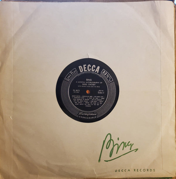 Bing Crosby - Bing: A Musical Autobiography (5xVinyl, Box Set, LP, Compilation, Mono) Very Good Plus (VG+) / Good (G)