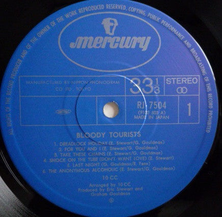 10cc - Bloody Tourists (Vinyl, LP, Album, Stereo)