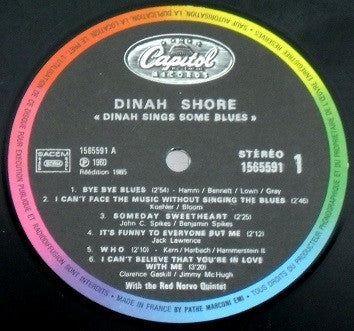 Dinah Shore - Dinah Sings Some Blues With Red (Vinyl, LP, Album, Reissue) Good Plus (G+) / Very Good (VG)