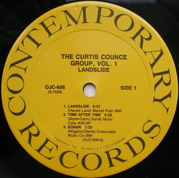 The Curtis Counce Group - Vol 1: Landslide (Vinyl, LP, Album, Reissue, Remastered, Stereo) Very Good (VG) / Very Good Plus (VG+)