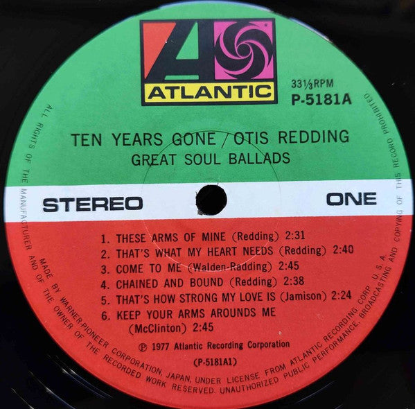 Otis Redding - Ten Years Gone (3xVinyl, LP, Compilation, Stereo) Very Good Plus (VG+) / Very Good (VG)