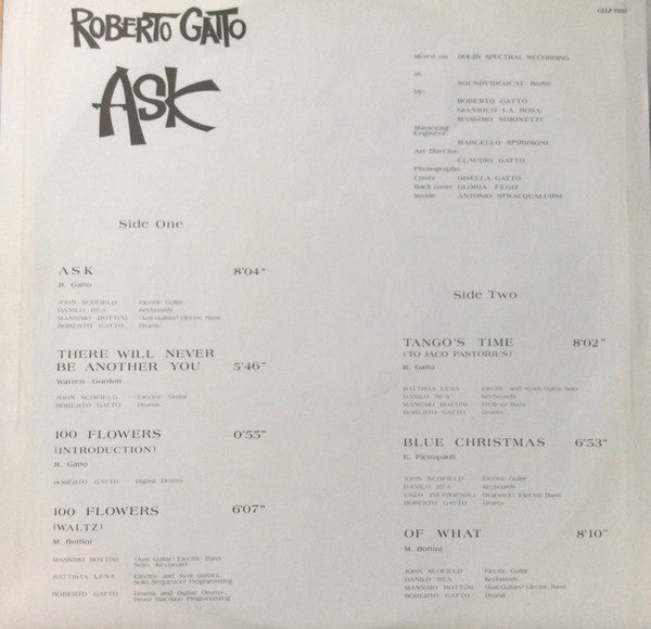 Roberto Gatto - Ask (Vinyl, LP, Album) Near Mint (NM or M-) / Very Good Plus (VG+)