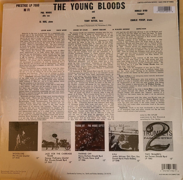 Phil Woods - The Young Bloods (Vinyl, LP, Album, Limited Edition, Reissue, Remastered) Very Good (VG) / Very Good Plus (VG+)