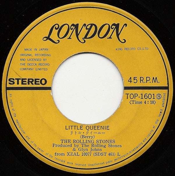 The Rolling Stones - Little Queenie = リトル・クイーニー / Love In Vain = むなしき愛 (Vinyl, 7", 45 RPM, Single) Very Good (VG) / Good Plus (G+)