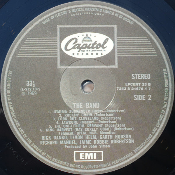 The Band - The Band (Vinyl, LP, Album, Limited Edition, Reissue, Stereo) Near Mint (NM or M-) / Very Good Plus (VG+)