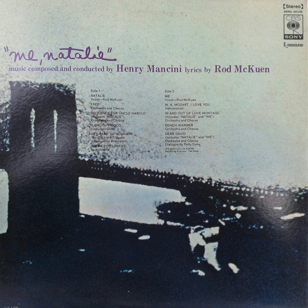 Henry Mancini - Me, Natalie (Vinyl, LP, Album, Promo, Stereo) Very Good Plus (VG+) / Very Good (VG)