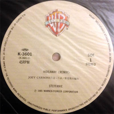 Steffanie - Hideaway (Remix) (Vinyl, 12", 45 RPM) Good Plus (G+) / Good Plus (G+)