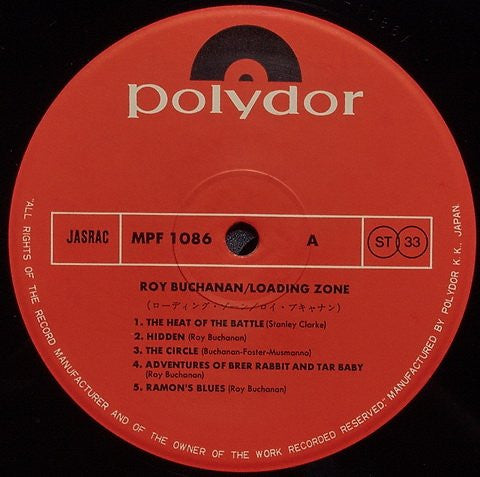 Roy Buchanan - Loading Zone (Vinyl, LP, Album) Very Good (VG) / Good (G)