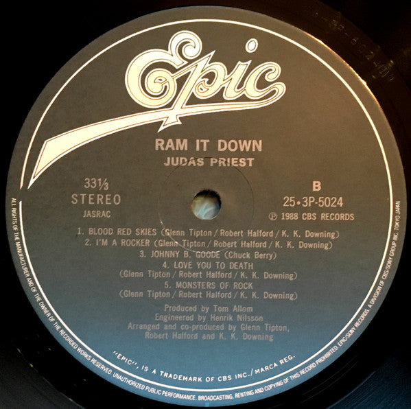 Judas Priest - Ram It Down (Vinyl, LP, Album) Very Good Plus (VG+) / Very Good Plus (VG+)