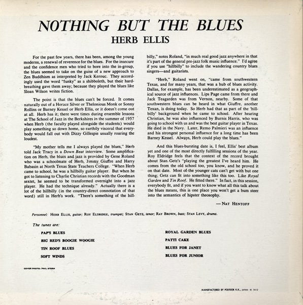 Herb Ellis - Nothing But The Blues = ナッシング・バット・ザ・ブルース (Vinyl, LP, Album, Mono, Reissue) Near Mint (NM or M-) / Very Good (VG)