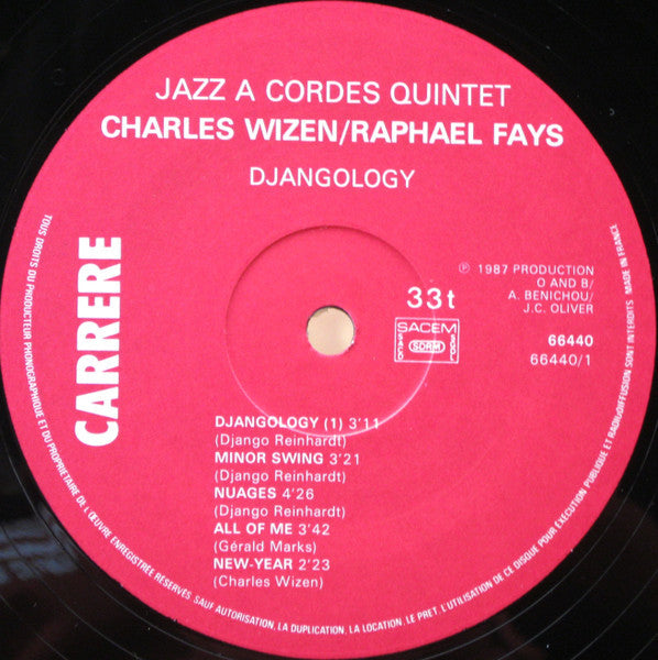 Jazz A Cordes Quintet - Djangology (2xVinyl, LP, Album) Good Plus (G+) / Good Plus (G+)