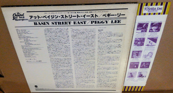 Peggy Lee - Basin Street East Proudly Presents Miss Peggy Lee Recorded At The Fabulous New York Club (Vinyl, LP, Reissue) Very Good Plus (VG+) / Very Good Plus (VG+)