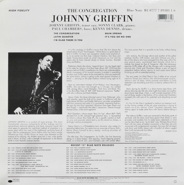 Johnny Griffin - The Congregation (Vinyl, LP, Album, Limited Edition, Reissue, Remastered) Near Mint (NM or M-) / Near Mint (NM or M-)