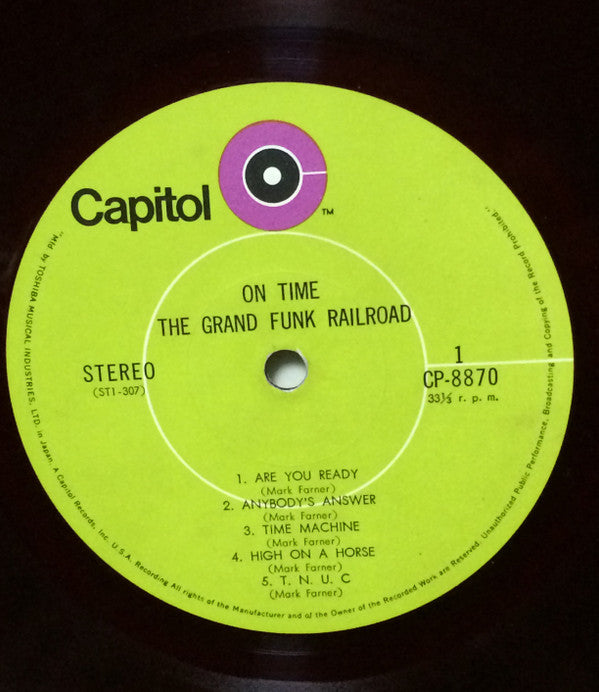 Grand Funk Railroad - On Time (Vinyl, LP, Album, Stereo)