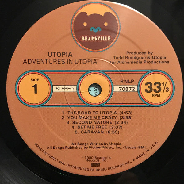 Utopia (5) - Adventures In Utopia (Vinyl, LP, Album, Reissue) Very Good (VG) / Very Good Plus (VG+)