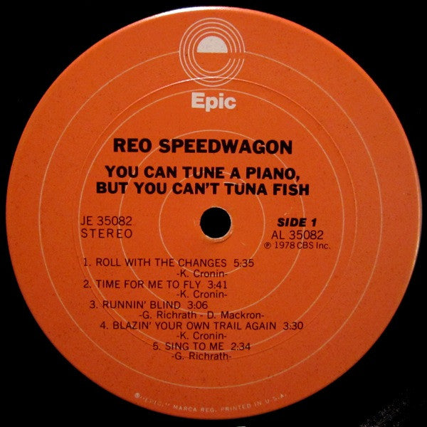 REO Speedwagon - You Can Tune A Piano, But You Can't Tuna Fish (Vinyl, LP, Album) Very Good Plus (VG+) / Very Good (VG)