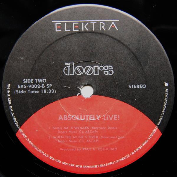The Doors - Absolutely Live (2xVinyl, LP, Album, Reissue, Stereo) Very Good (VG) / Good (G)