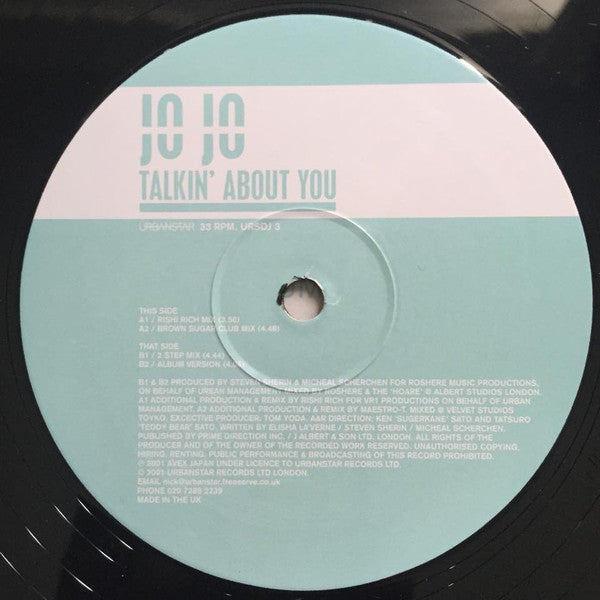 JoJo (15) - Talkin' About You (Vinyl, 12", 33 ⅓ RPM, Promo) Very Good Plus (VG+) / Very Good (VG)