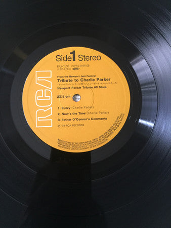 Newport Parker Tribute All Stars - Tribute To Charlie Parker From The Newport Jazz Festival (Vinyl, LP, Album, Stereo) Very Good Plus (VG+) / Very Good (VG)