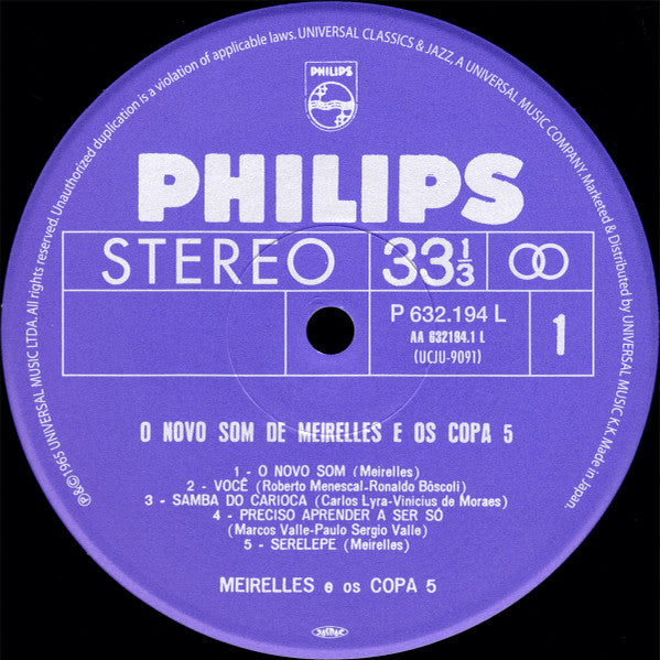 Meirelles E Os Copa 5 - O Nôvo Som (Vinyl, LP, Album, Remastered, Reissue, Limited Edition, Stereo) Very Good Plus (VG+) / Near Mint (NM or M-)