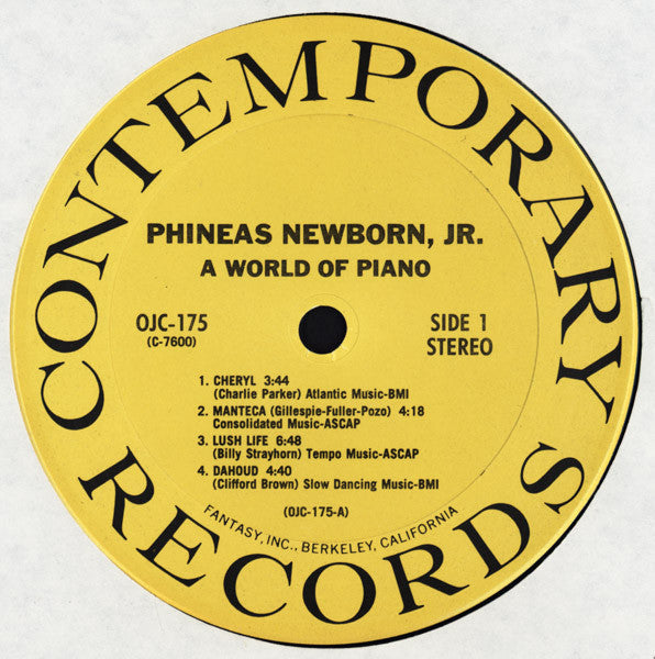 Phineas Newborn Jr. - A World Of Piano! (Vinyl, LP, Album, Reissue, Stereo) Near Mint (NM or M-) / Very Good Plus (VG+)