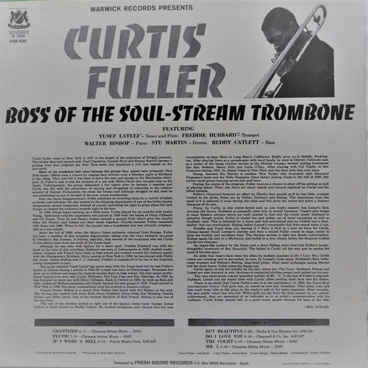 Curtis Fuller - Boss Of The Soul-Stream Trombone (Vinyl, LP, Album, Reissue, Stereo) Very Good Plus (VG+) / Very Good Plus (VG+)