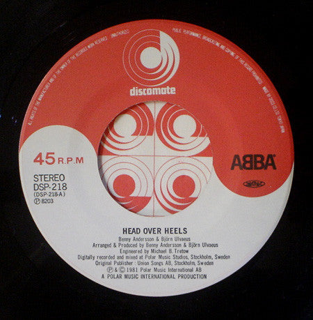 ABBA - Head Over Heels (Vinyl, 7", Single, 45 RPM) Very Good Plus (VG+) / Very Good Plus (VG+)