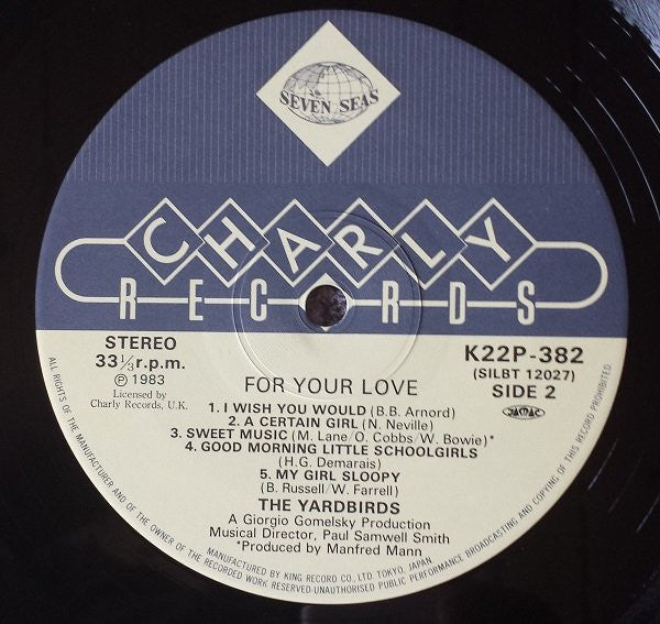 The Yardbirds - For Your Love (Vinyl, LP, Album, Reissue) Very Good Plus (VG+) / Very Good Plus (VG+)