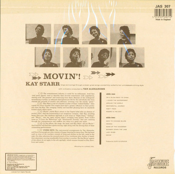 Kay Starr - Movin'! (Vinyl, LP, Album, Reissue) Very Good Plus (VG+) / Very Good Plus (VG+)