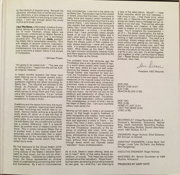 Steely Dan - Aja (Vinyl, LP, Album, Reissue, Stereo) Very Good Plus (VG+) / Very Good Plus (VG+)