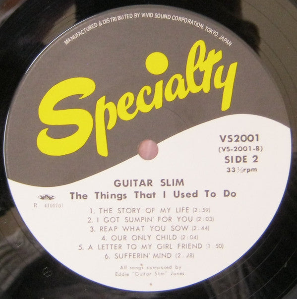 Eddie "Guitar Slim" Jones - The Things That I Used To Do (Vinyl, LP, Compilation) Very Good (VG) / Very Good (VG)