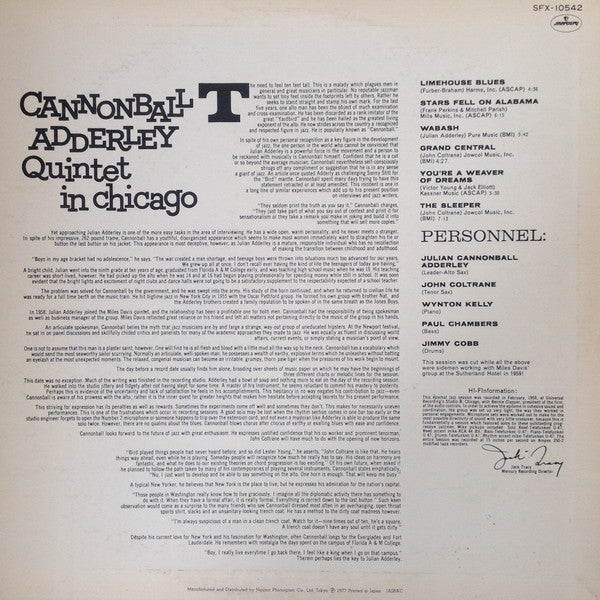 The Cannonball Adderley Quintet - In Chicago (Vinyl, LP, Album, Rei...