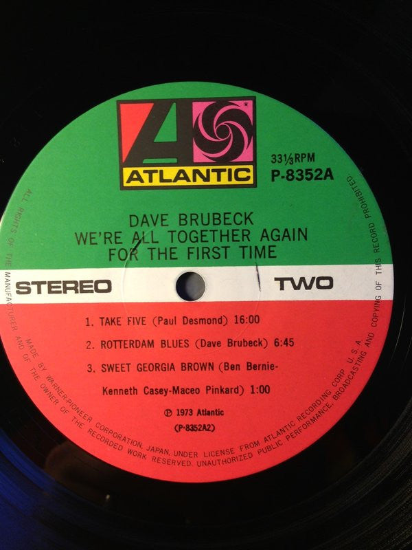 Dave Brubeck - We're All Together Again For The First Time (Vinyl, ...