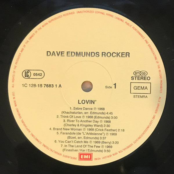 Dave Edmunds - Dave Edmunds, Rocker: Early Works 1968/1972 (2xVinyl, LP, Compilation) Very Good (VG) / Very Good Plus (VG+)