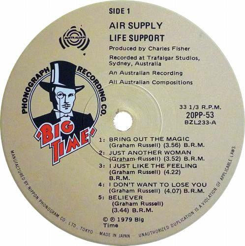Air Supply - Life Support (Vinyl, LP, Album) Near Mint (NM or M-) / Very Good Plus (VG+)