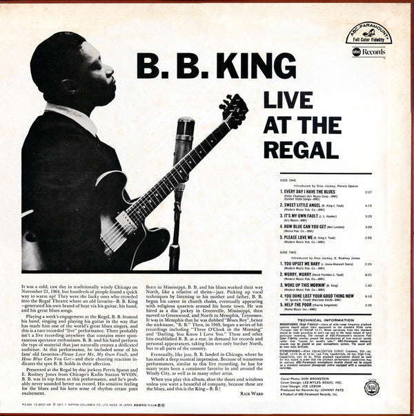 BB King - Live At The Regal (Vinyl, LP, Album, Reissue, Stereo) Very Good (VG) / Very Good (VG)