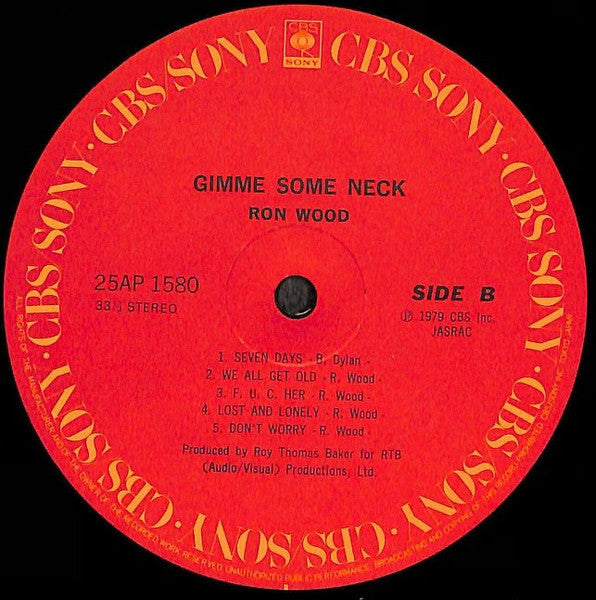 Ron Wood - Gimme Some Neck (Vinyl, LP, Album) Very Good Plus (VG+) / Very Good (VG)